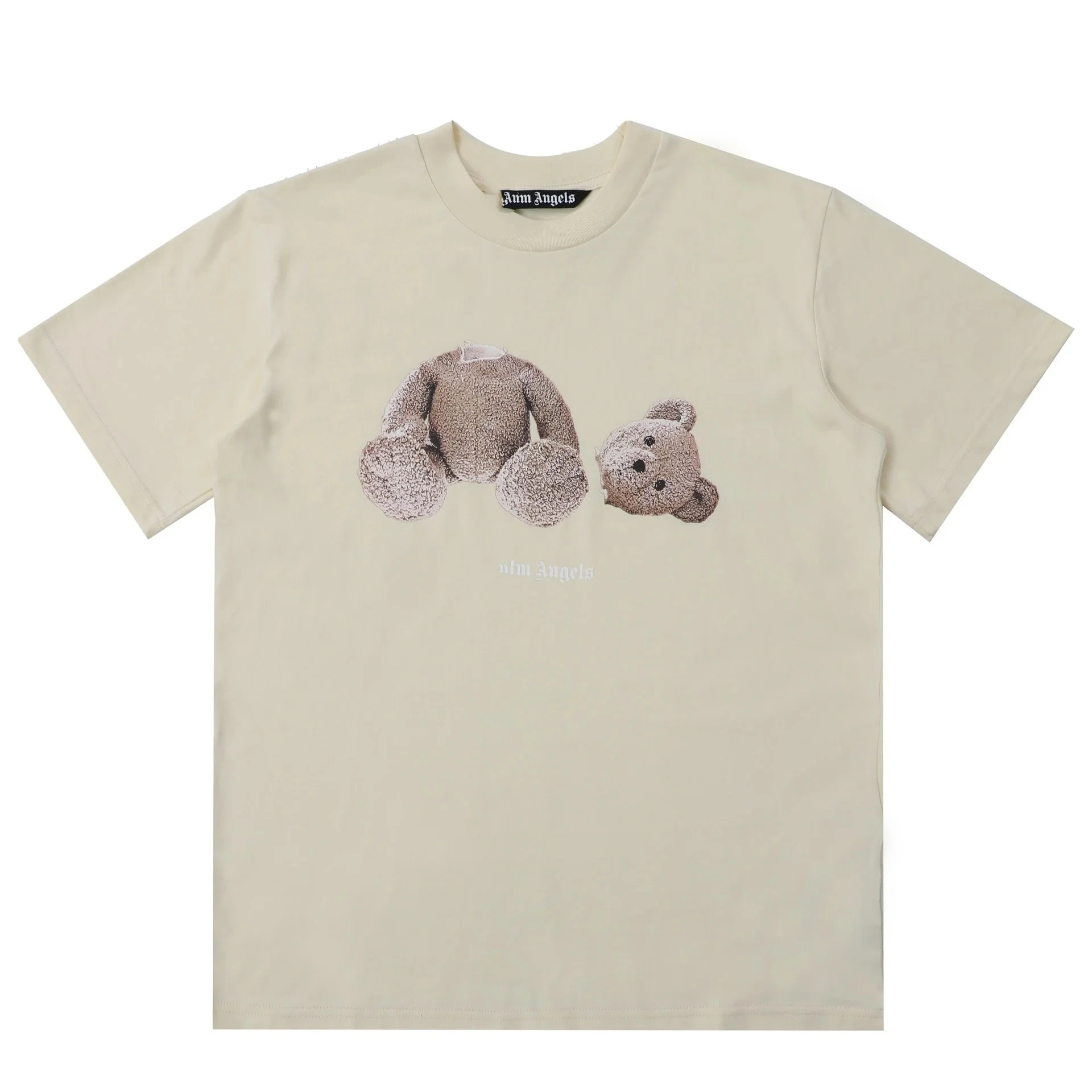 PA palm letter print round neck short-sleeved loose T-shirt