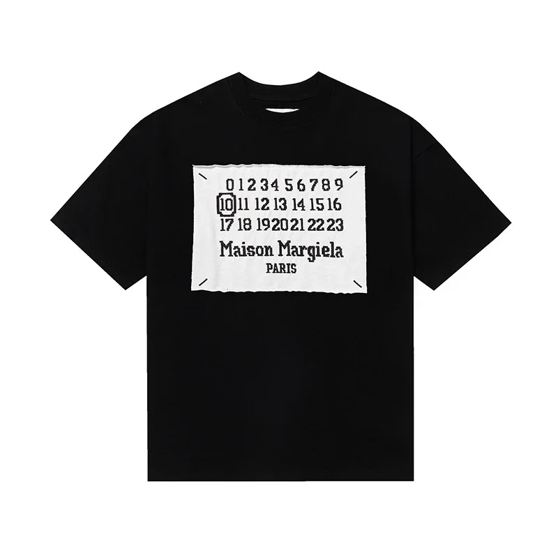 MM6 digital pattern round neck men's and women's trendy short-sleeved T-shirt series