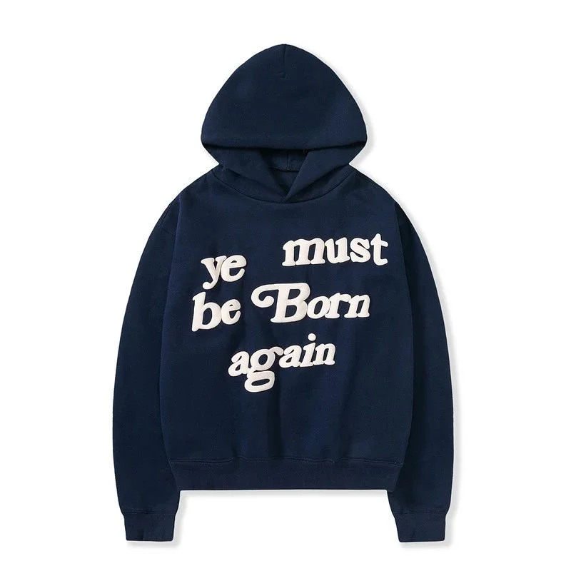 Foam printed sweatshirts for men and women, trendy brand hoodies for couples