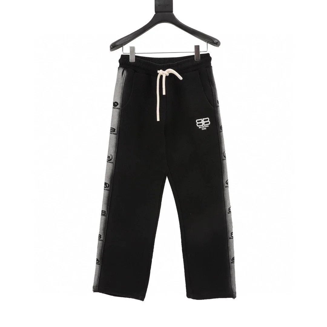Design Water-Resistant Snap-Closure Embroidered Sweatpants Black - 5