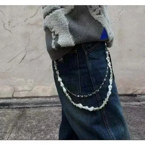 Multi-element trouser chain cross waist chain lobster clasp pendant jeans chain product image