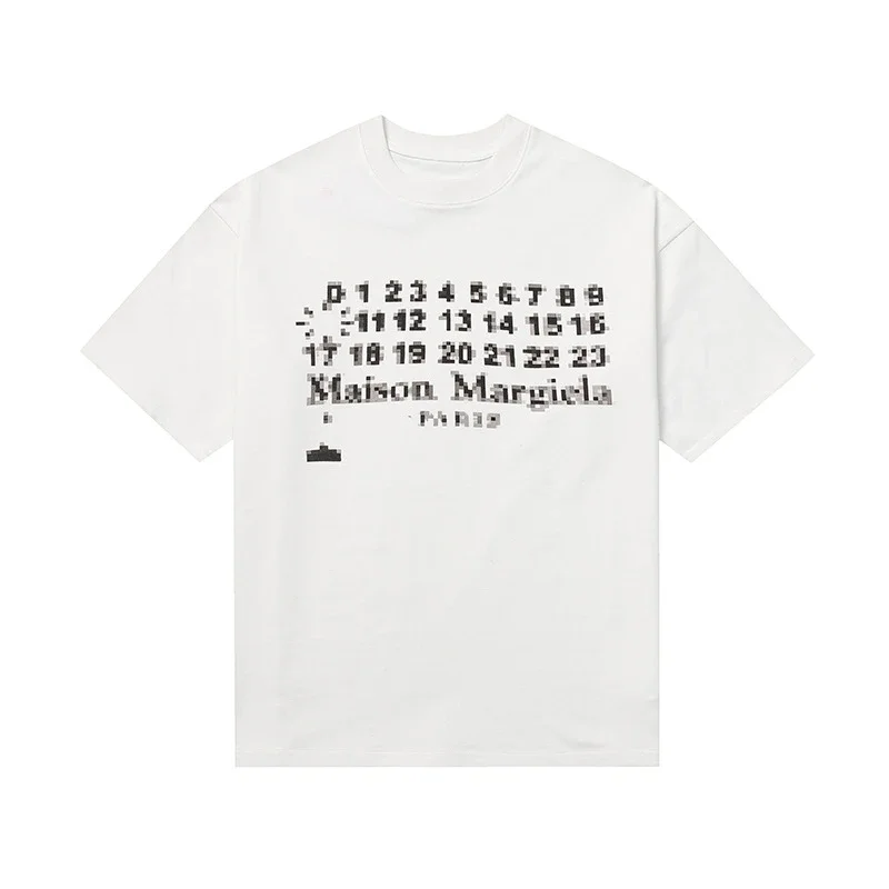 MM6 digital pattern round neck men's and women's trendy short-sleeved T-shirt series