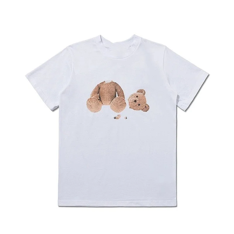 PA palm letter print round neck short-sleeved loose T-shirt
