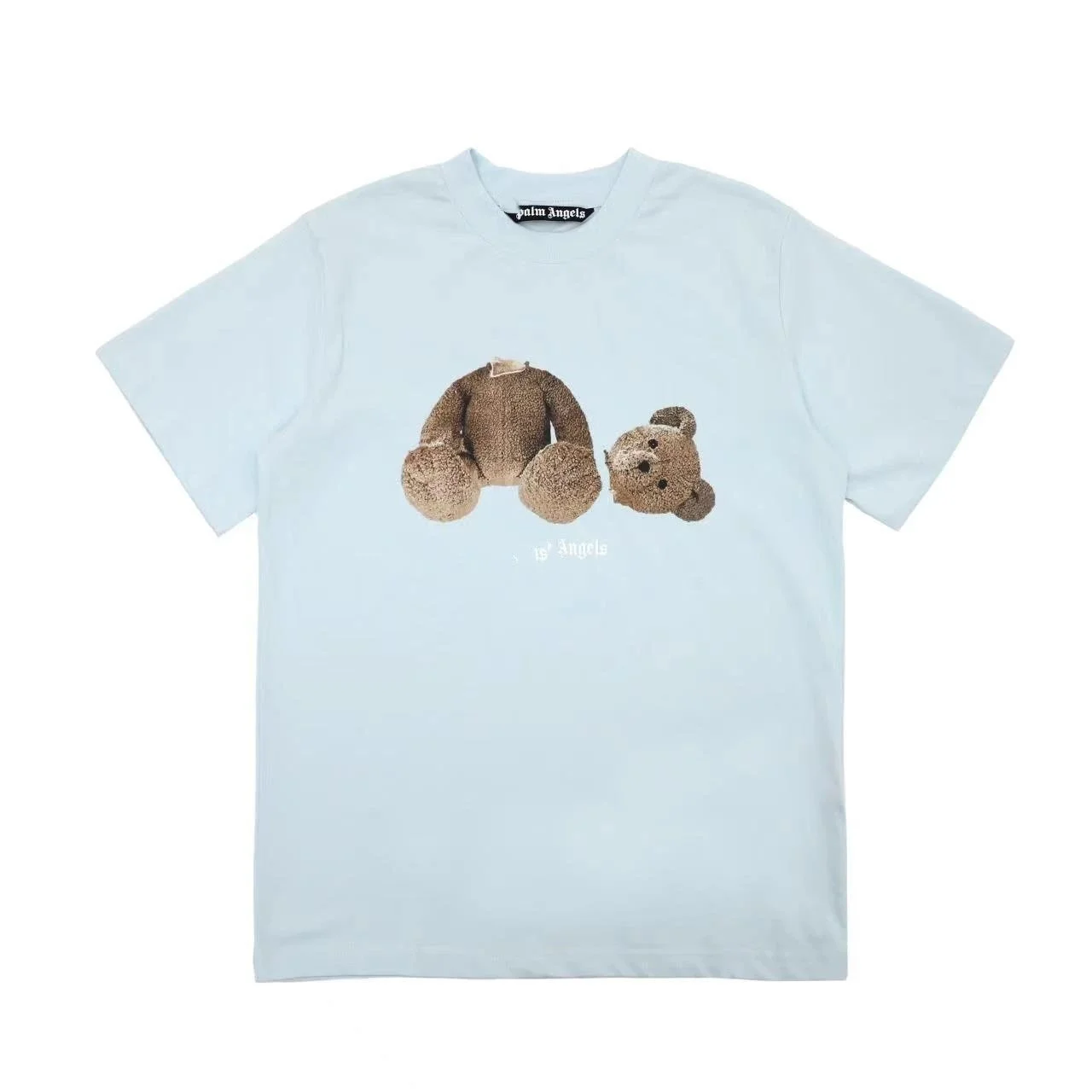 PA palm letter print round neck short-sleeved loose T-shirt