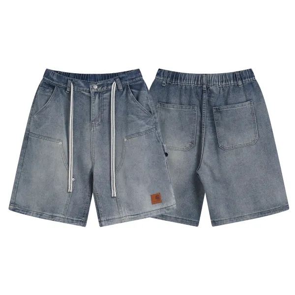 Design Utility Denim Shorts Blue - 4