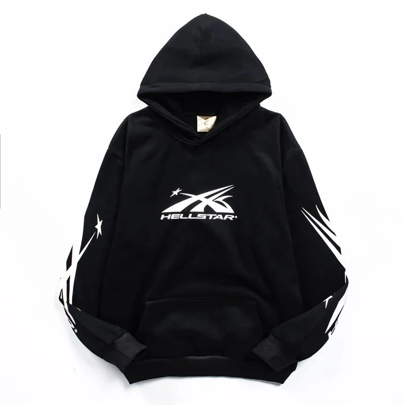[hello series] fog high street washed and distressed heavy worker head print casual sweatshirt couple wear hoodie