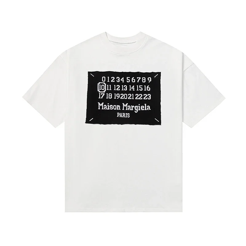 MM6 digital pattern round neck men's and women's trendy short-sleeved T-shirt series