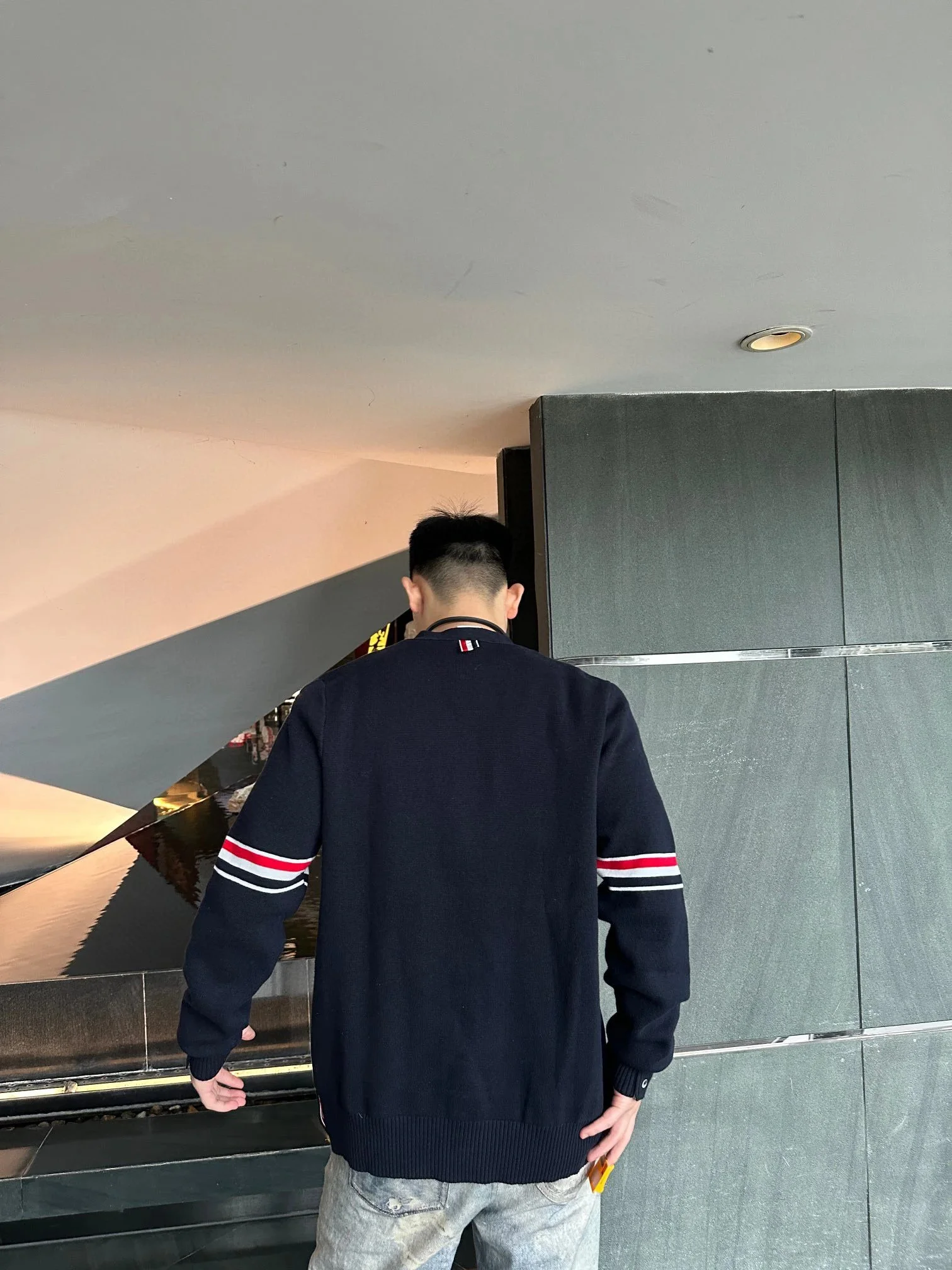 TB three-color webbing cardigan sweater for men and women