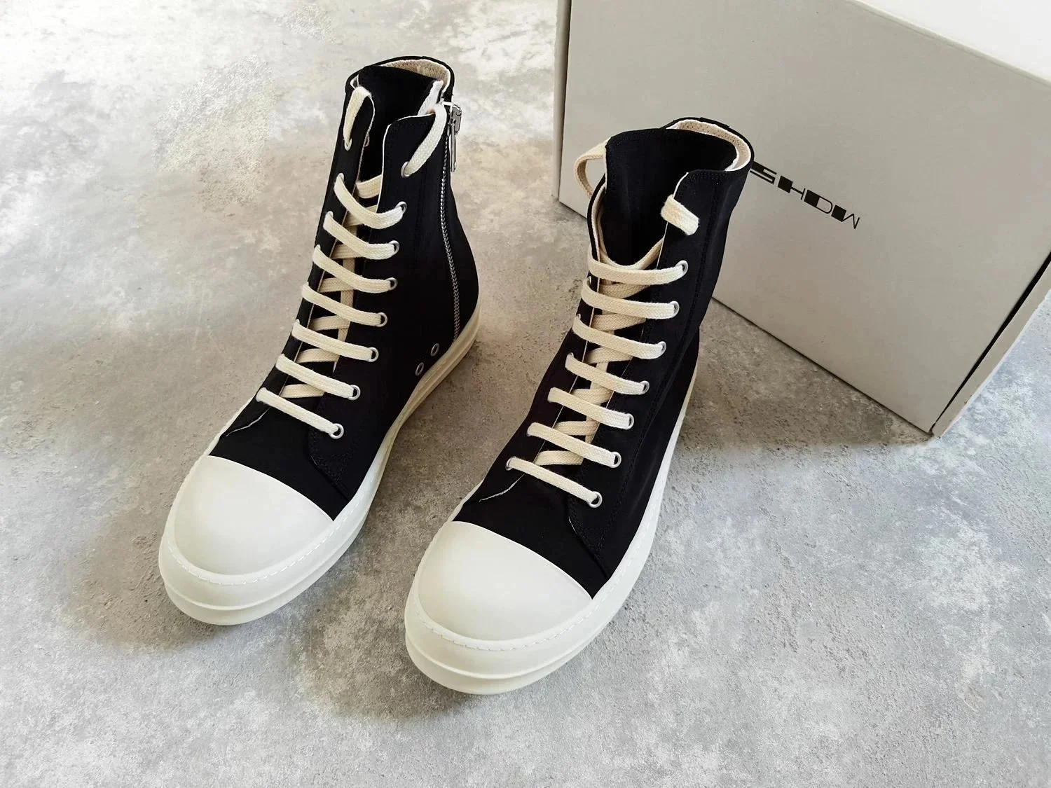 RICK OWENS RO multi-line drkshdw multi-line horizontal stripe satin high-top large Converse