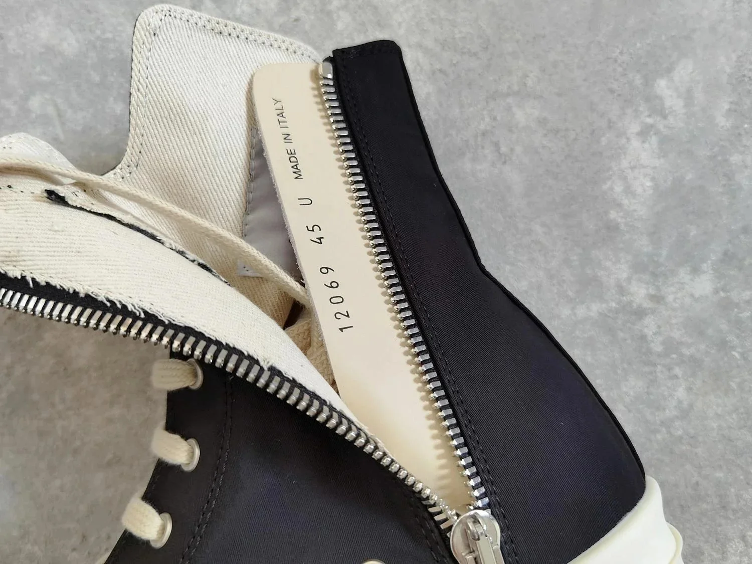 RICK OWENS RO multi-line drkshdw multi-line horizontal stripe satin high-top large Converse