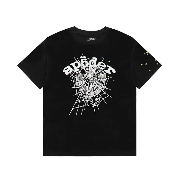 Spider web print summer loose and trendy short-sleeved T-shirt for men and women couples(pic24) Spider web print summer loose and trendy short-sleeved T-shirt for men and women couples