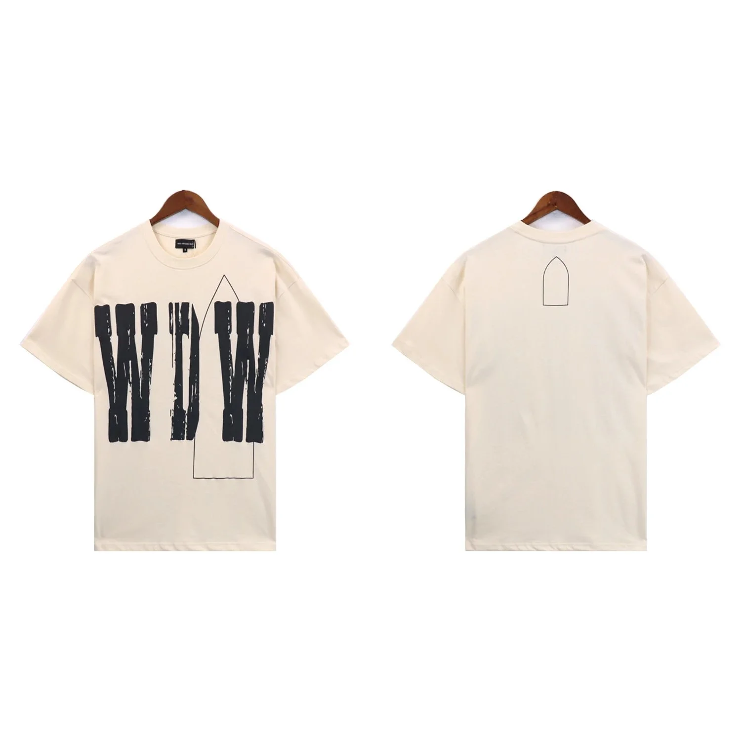 Washed printed loose men's short-sleeved t-shirt American top product image