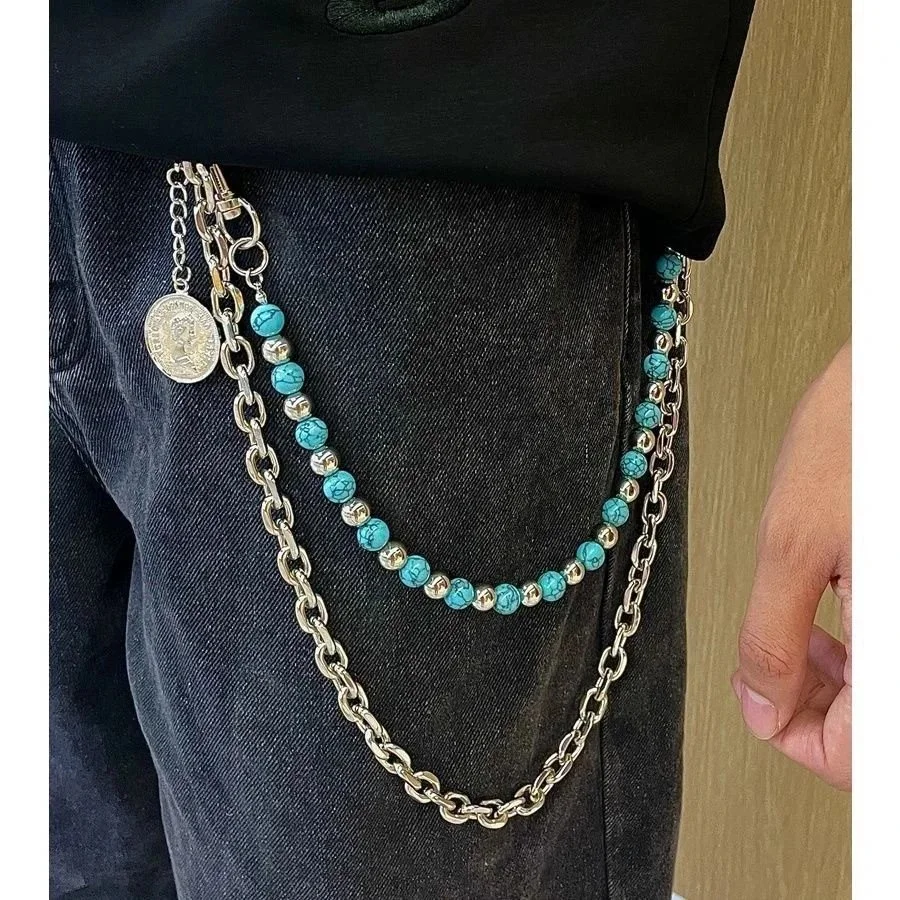 Multi-element trouser chain cross waist chain lobster clasp pendant jeans chain