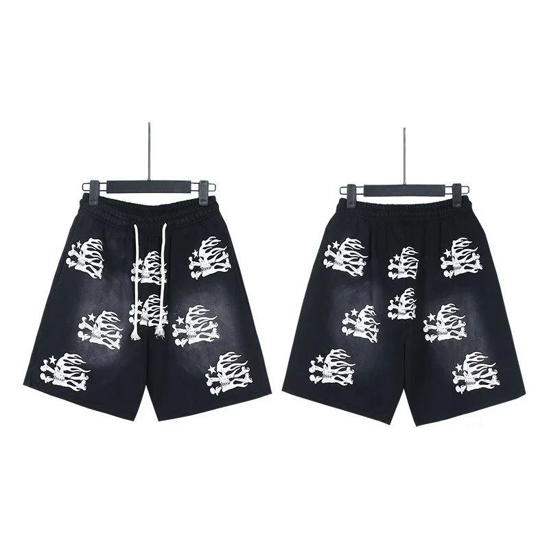 Printed casual loose couple short-sleeved shorts set