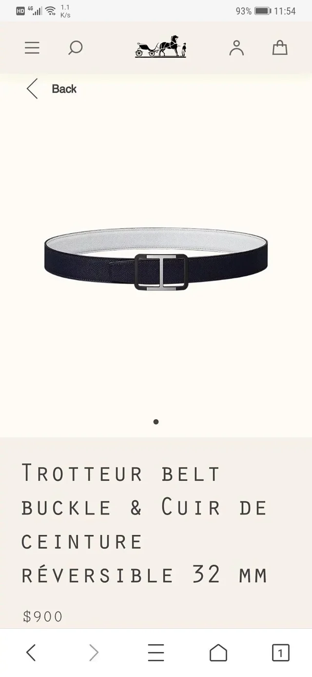 双面进口头层牛皮配纯铜实心扣爱马仕皮带男双面可用时尚百搭真皮h扣腰带衣服配饰宽度3.2厘米