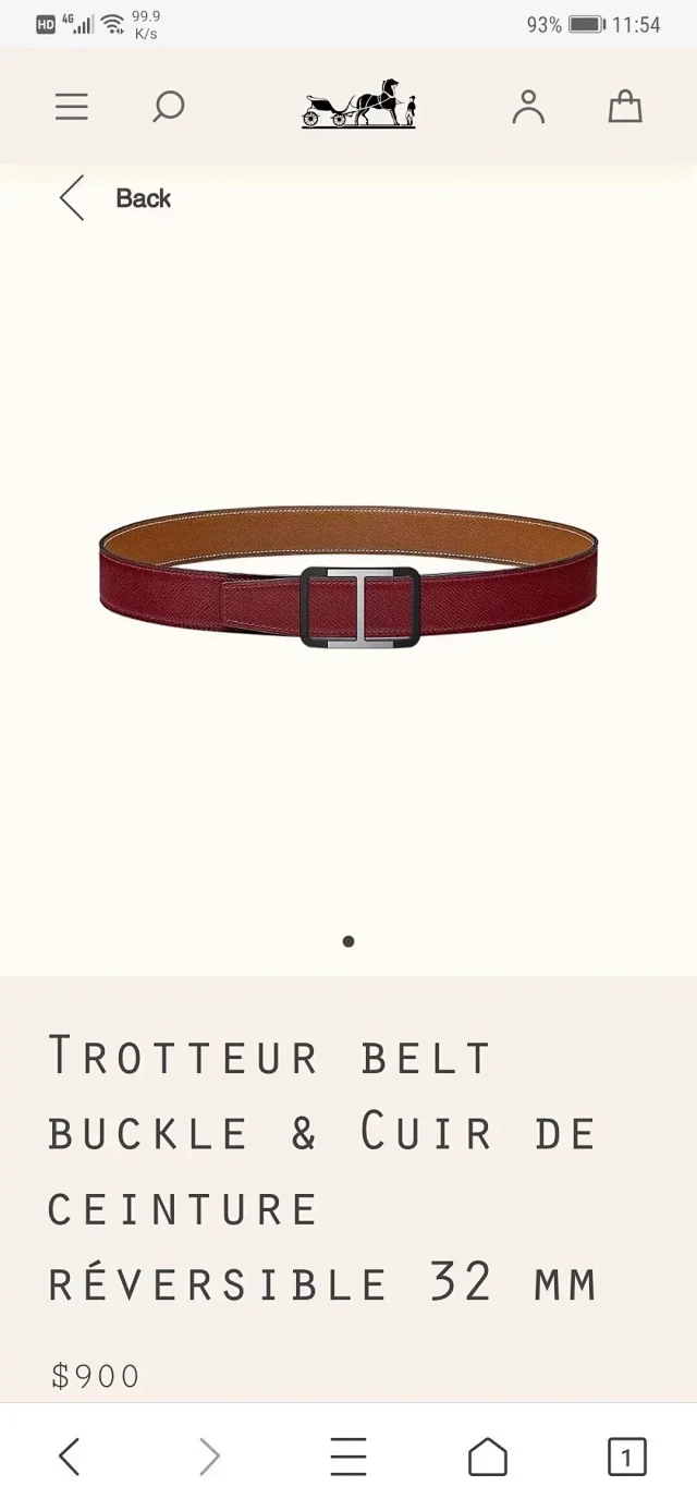 双面进口头层牛皮配纯铜实心扣爱马仕皮带男双面可用时尚百搭真皮h扣腰带衣服配饰宽度3.2厘米