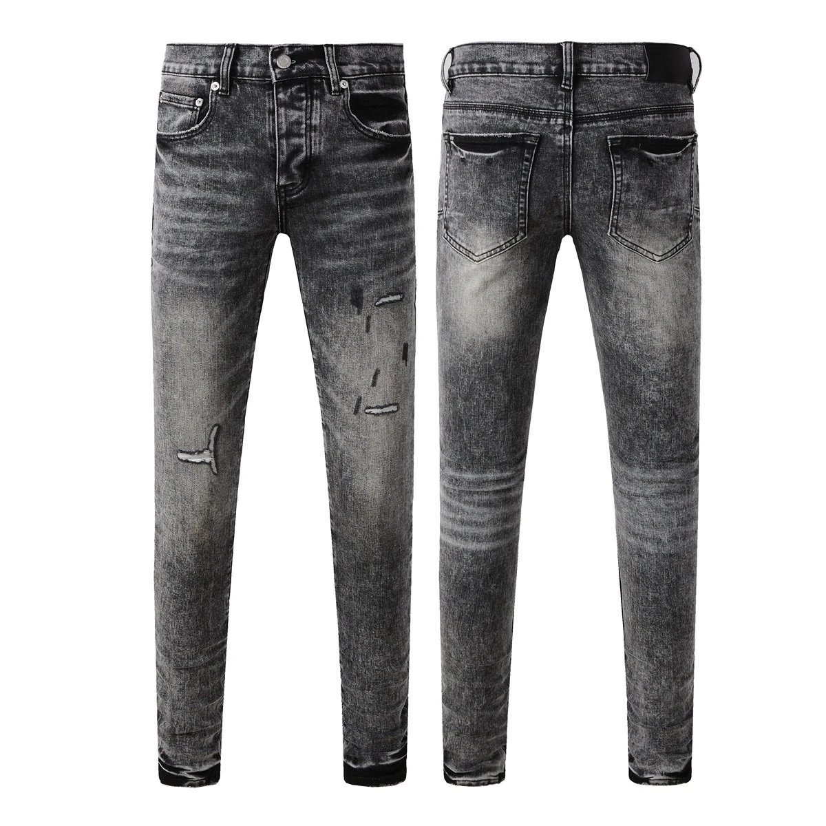 Purple Brand Jeans Distressed slim-fit — PD-N 74 Buckle Label