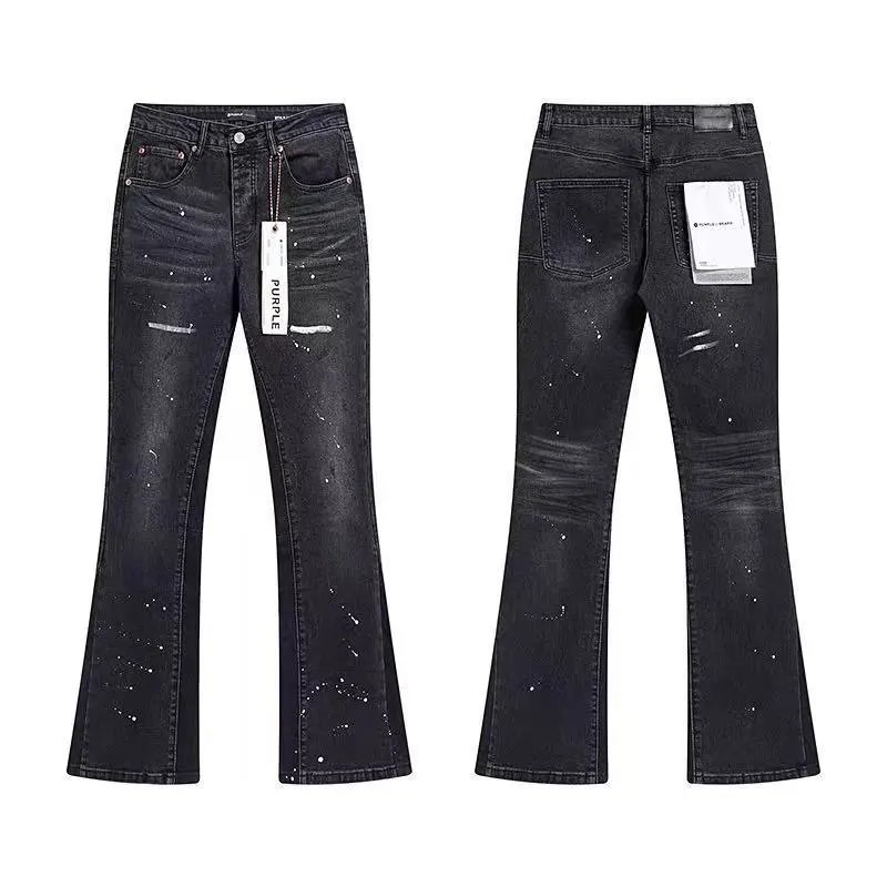 Purple Brand Jeans Distressed slim-fit — K38 black with label