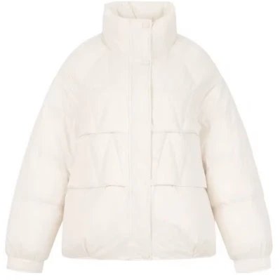 Left vertical zipper small red size two-color matte hooded down jacket 11090205