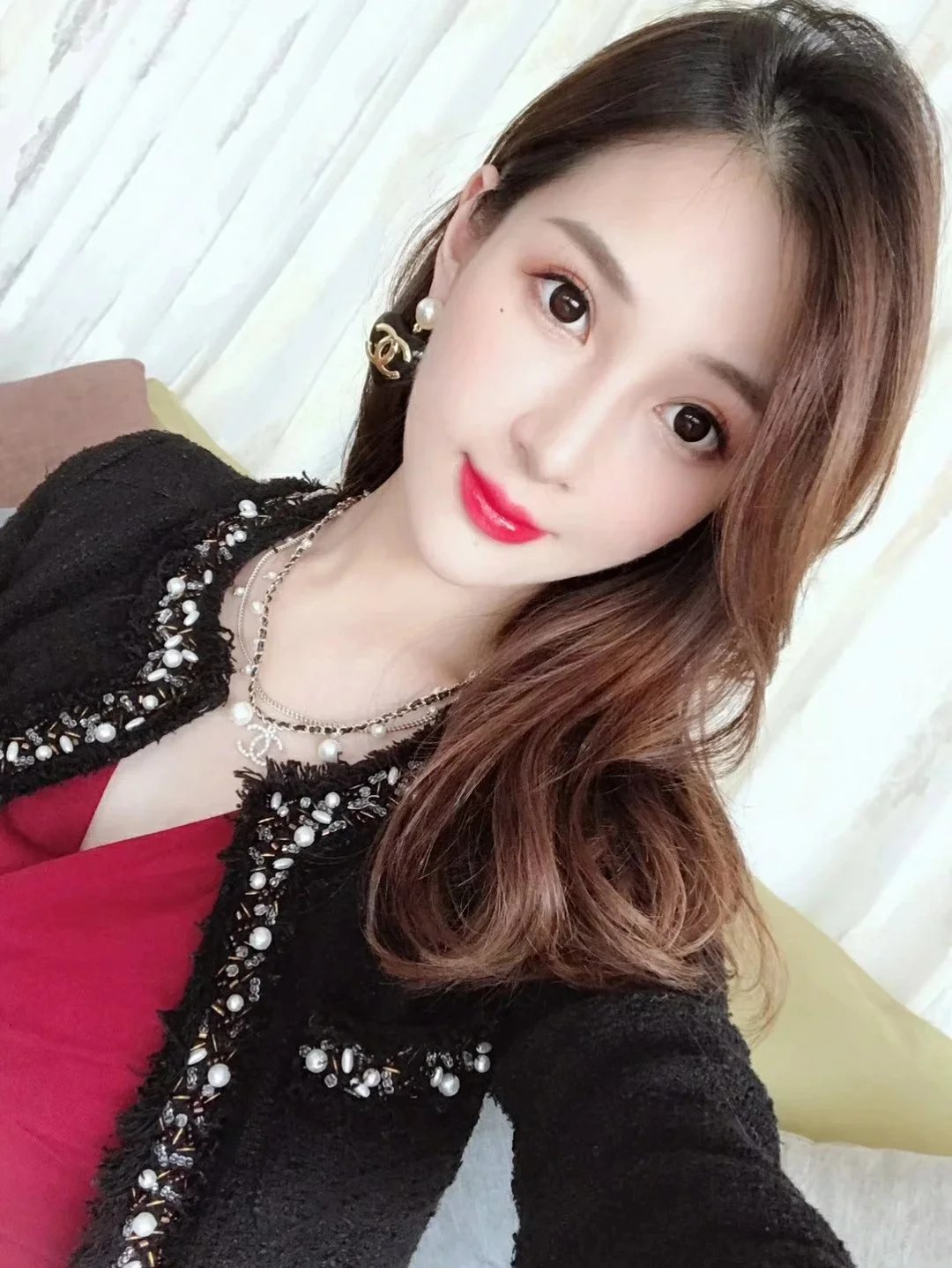 Chanel Pearl Embellished Silver Chain Layered Necklace