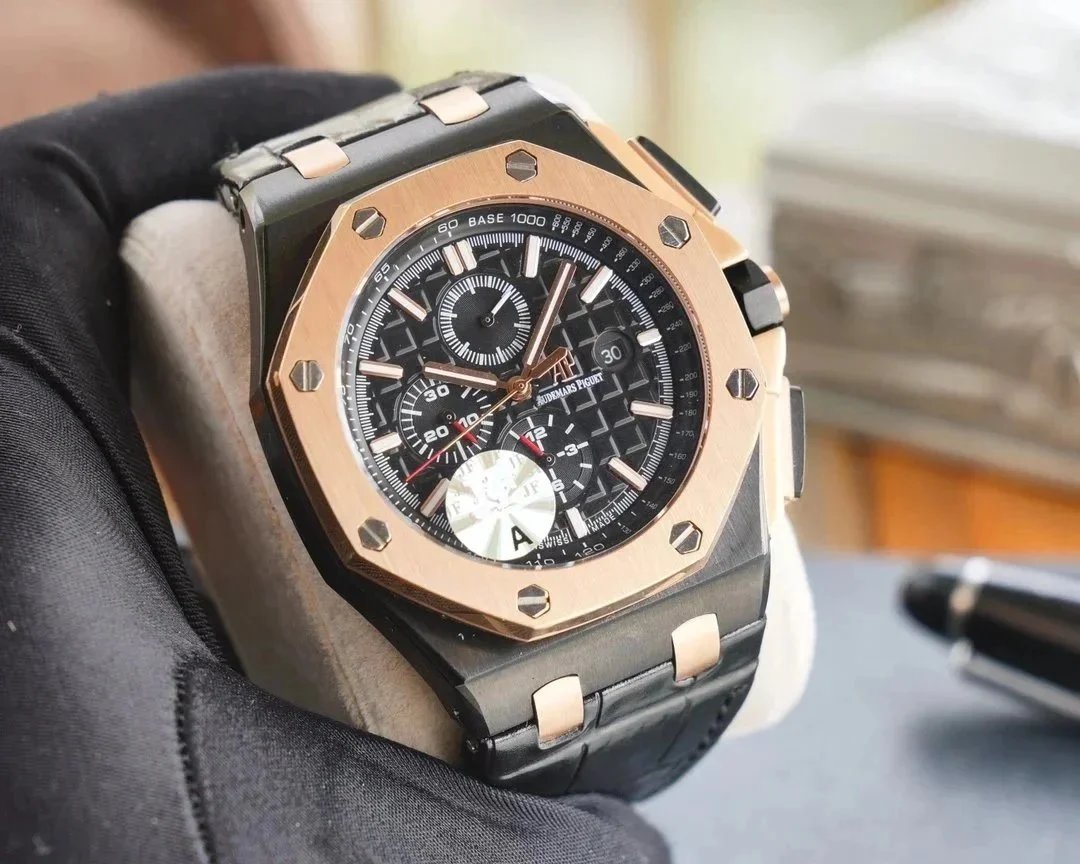 Audemars Piguet Royal Oak Chronograph Rose Gold White Dial Sport Watch