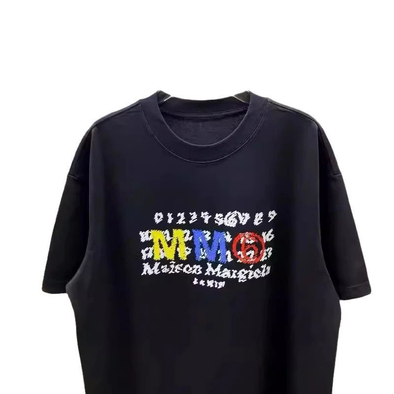 Maison Margiela Multicolor Logo Print White Oversized T-Shirt