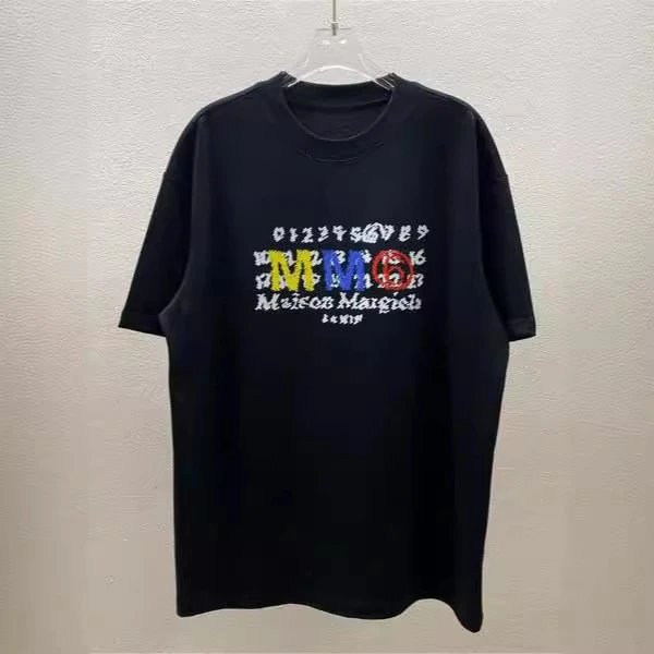 Maison Margiela Multicolor Logo Print White Oversized T-Shirt