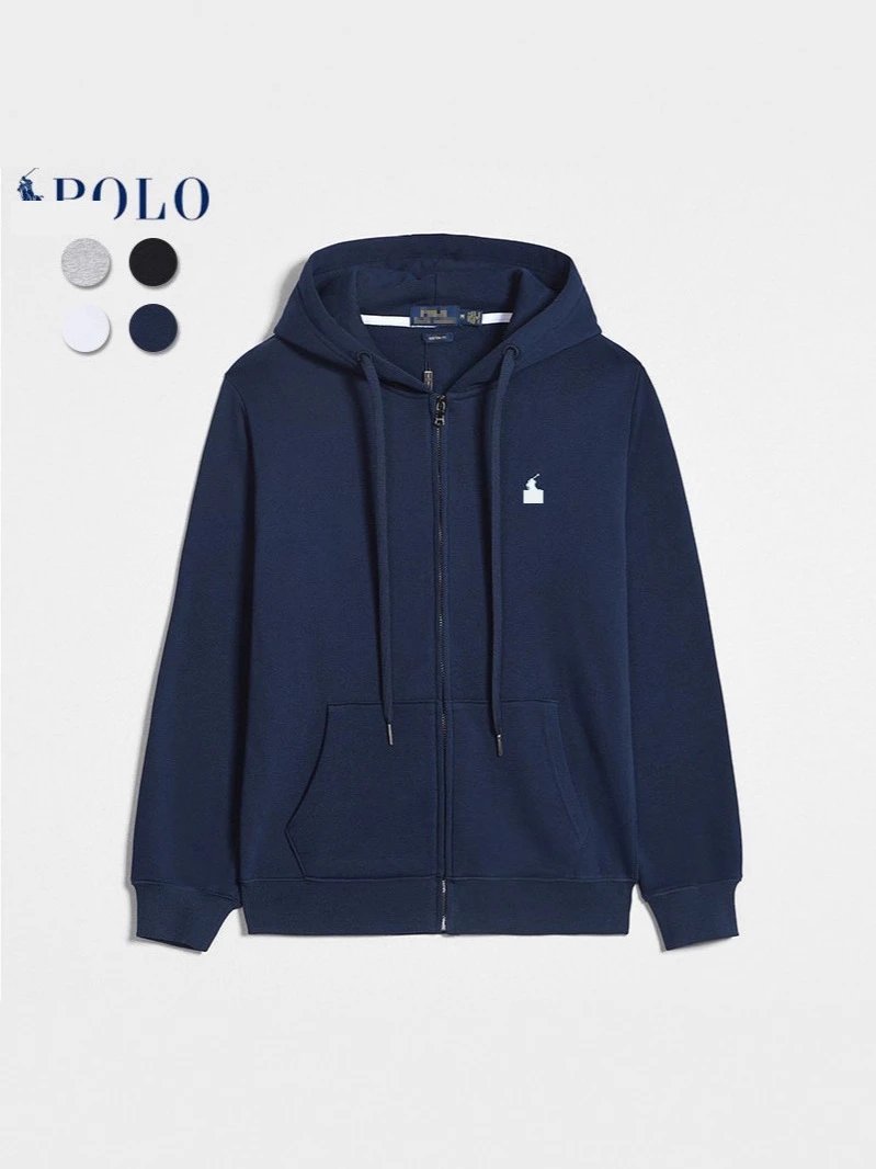 Polo Ralph Lauren White Zip-Up Hoodie