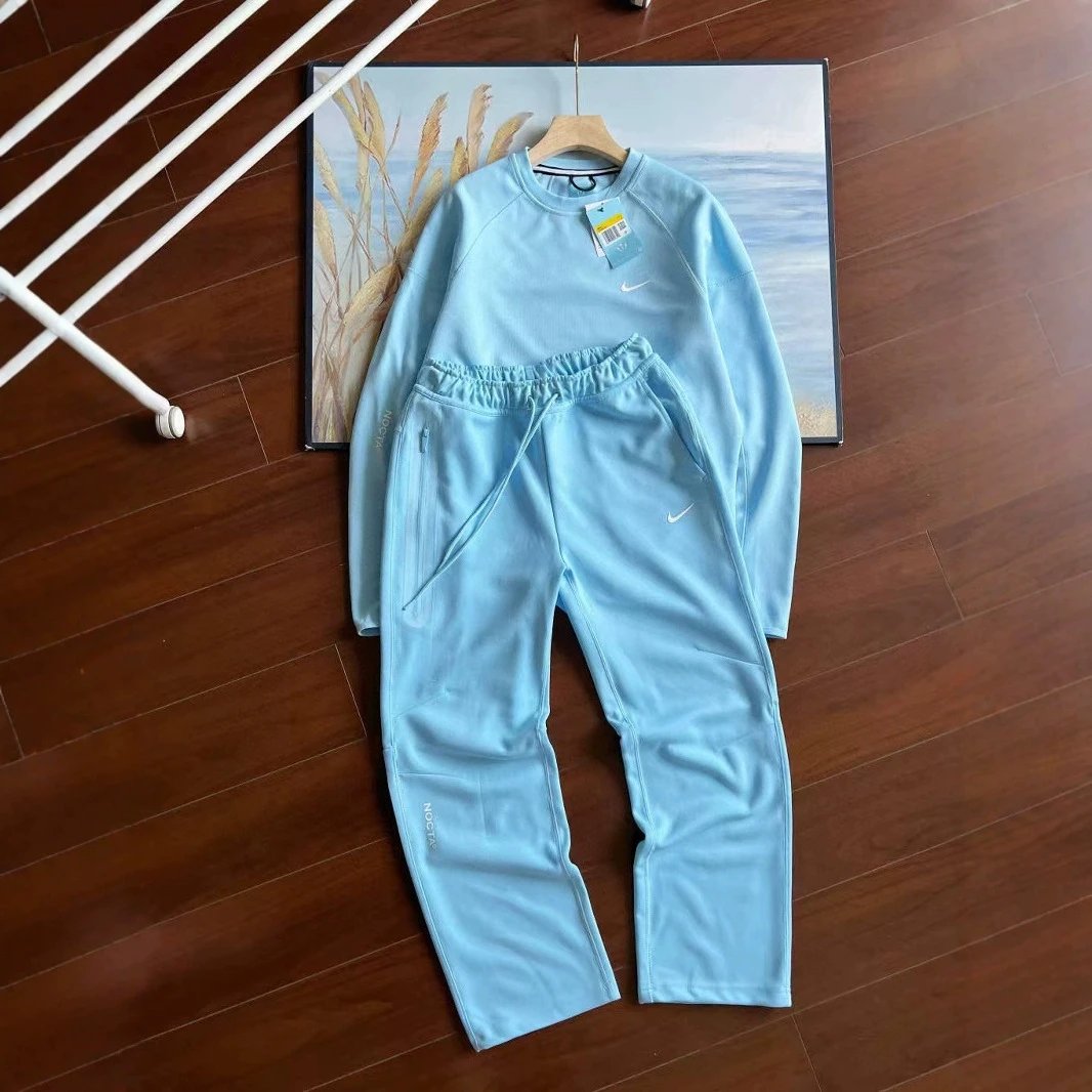 Nike Sportswear Essential Gray Blue Yellow Green Black Sweatpants and Crewneck Sweatshirts
