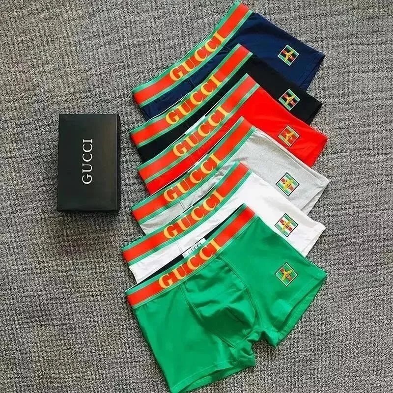 Gucci Bee Embroidered Red Green Trim White Gray Navy Green Boxer Briefs