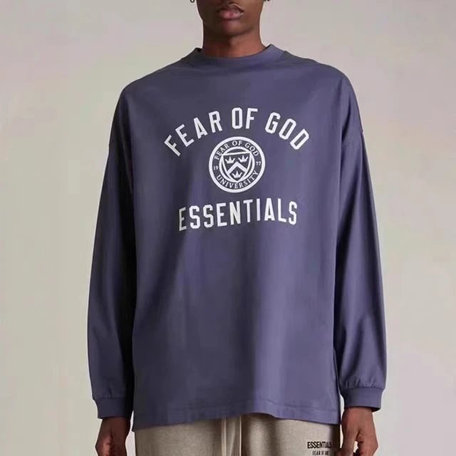 Fear Of God Essentials Black University Logo Crewneck Sweatshirt