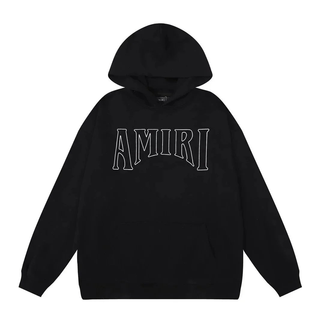 Amiri Hooded Sweatshirt Black Paisley Splatter Graphic Streetwear