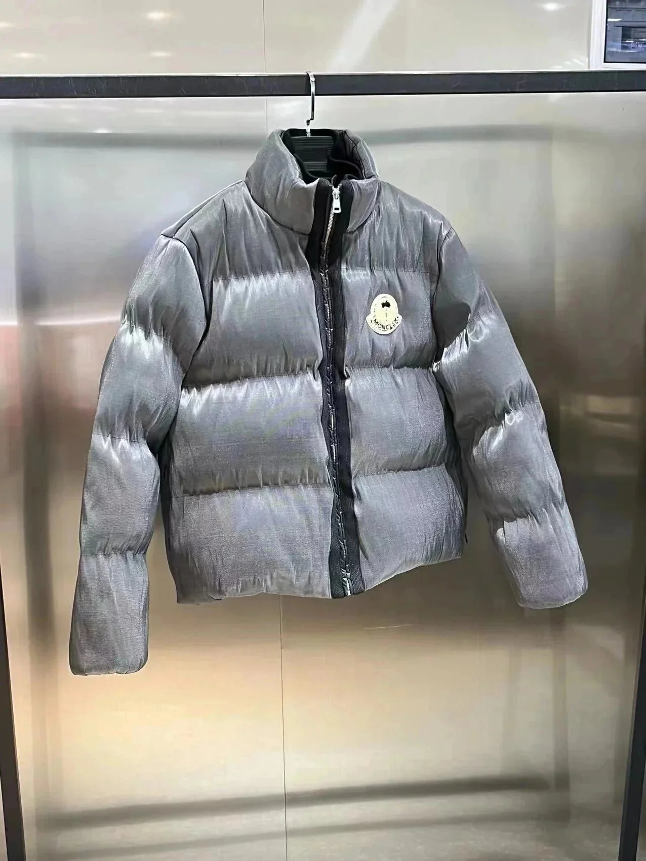 Moncler Genius Puffer Jacket Black Green Red Gradient Reflective Quilted