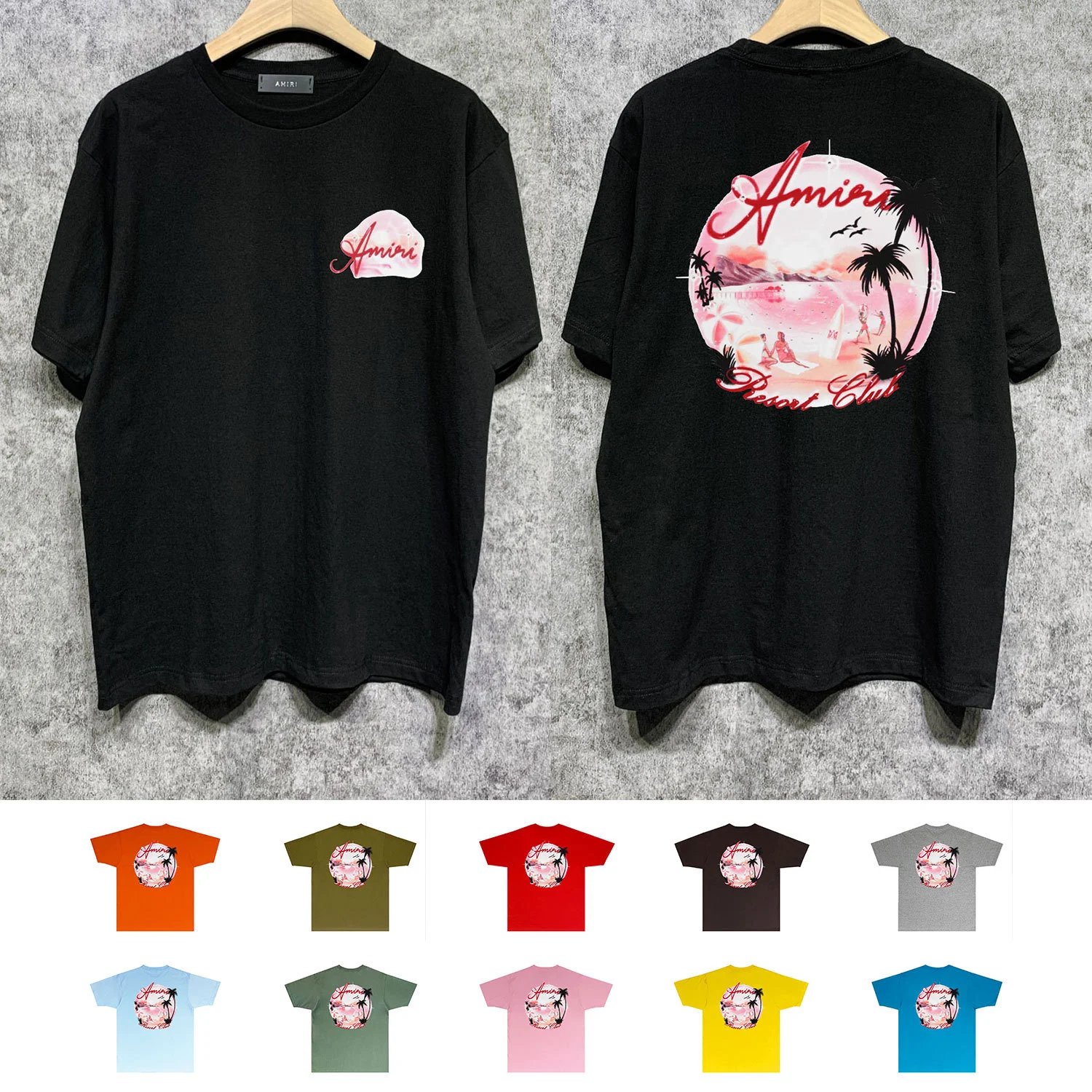 Amiri Resort Club Short Sleeve T-Shirt
