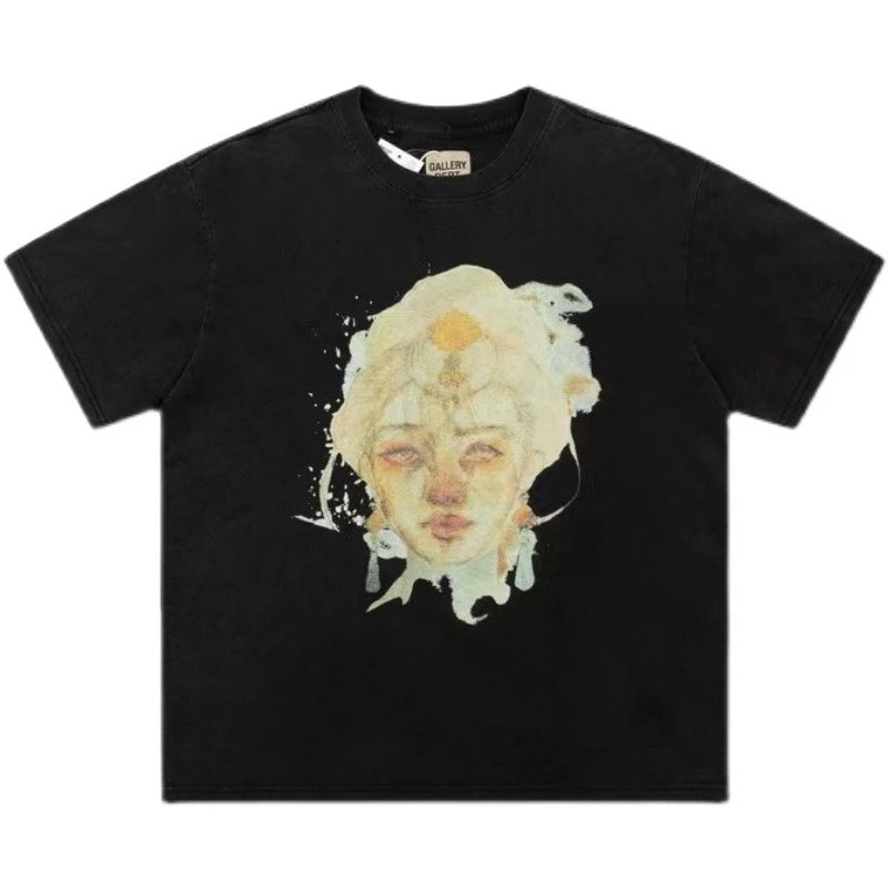 Gallery Dept. Graphic Print Black Olive Navy White Casual T-Shirt