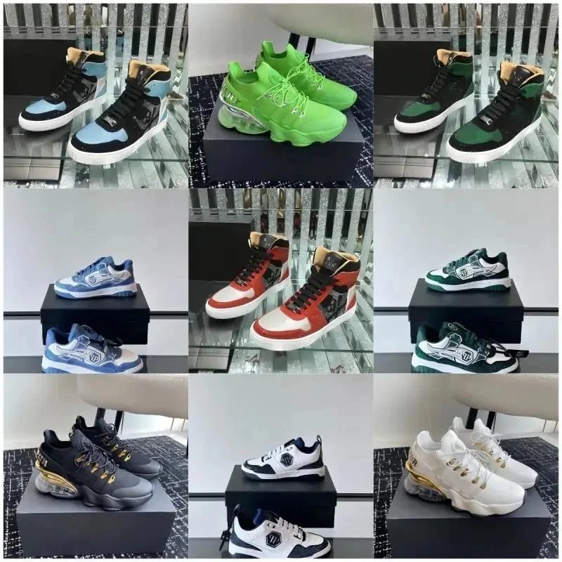 Philipp Plein Crystal Studded Luxury High-Top Sneakers
