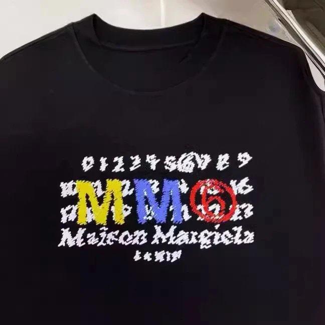 Maison Margiela Multicolor Logo Print White Oversized T-Shirt