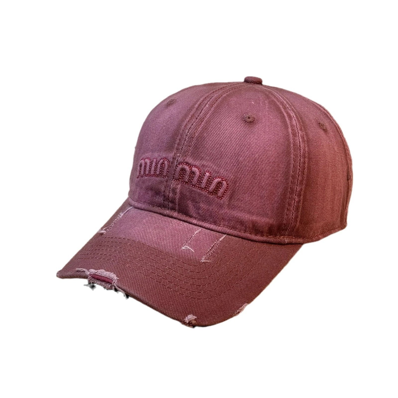 Miu Miu Beige Embroidered Baseball Cap