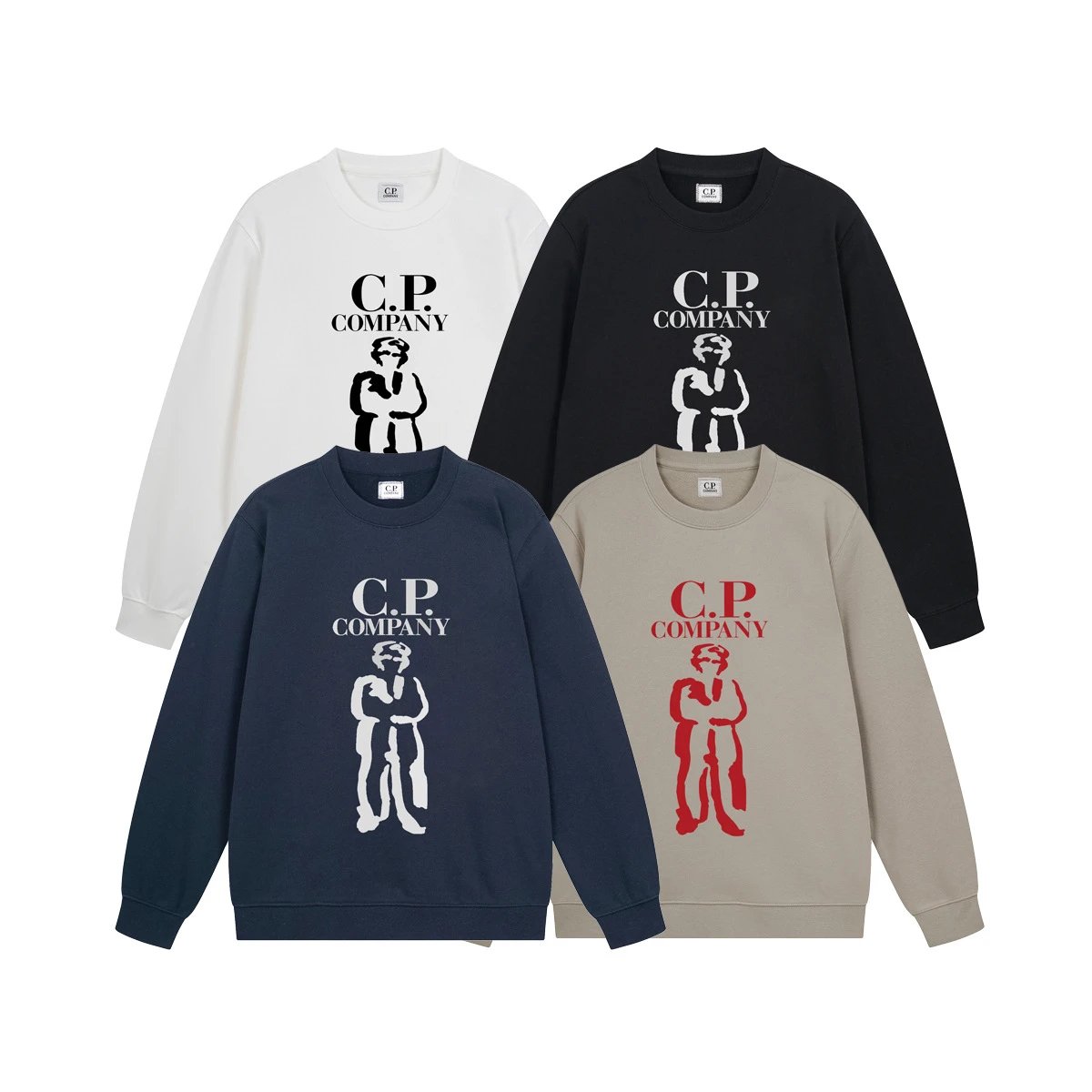 C.P. Company Crewneck Sweatshirt Black White Beige Gray Navy Graphic Print