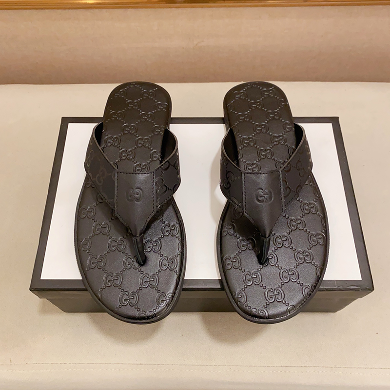 Gucci Marmont Black Monogram Flip Flops