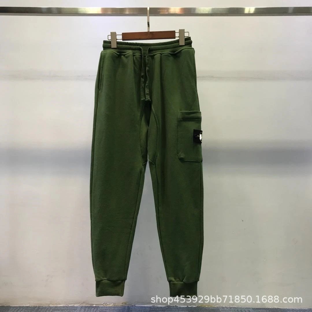 Stone Island Compass Patch Grey Light Blue Green Black Cargo Joggers