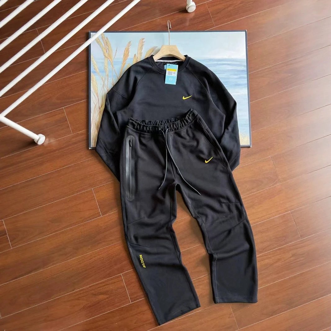 Nike Sportswear Essential Gray Blue Yellow Green Black Sweatpants and Crewneck Sweatshirts