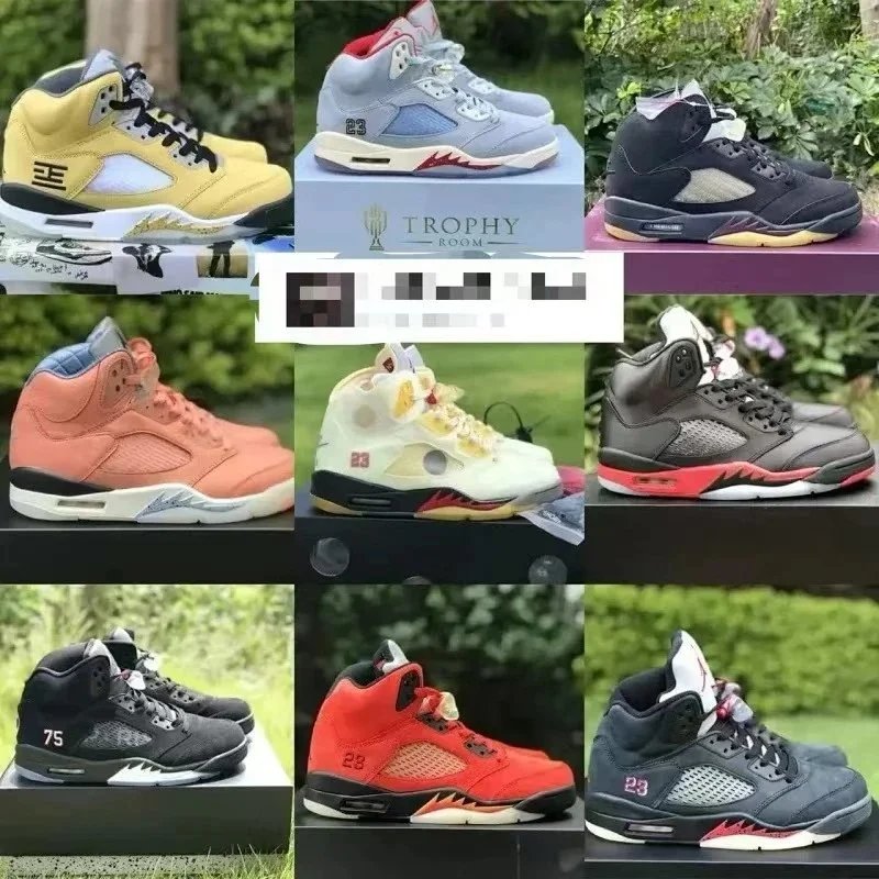 Air Jordan 5 Yellow Gray Black Coral Off White Red Anthracite Sport Sneakers