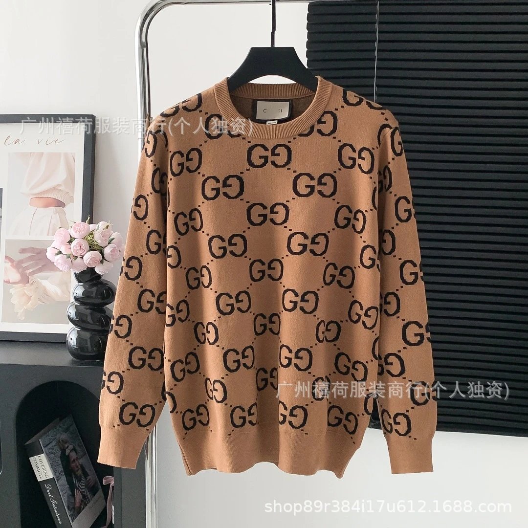 Gucci GG Monogram Black V-Neck Knit Cardigan