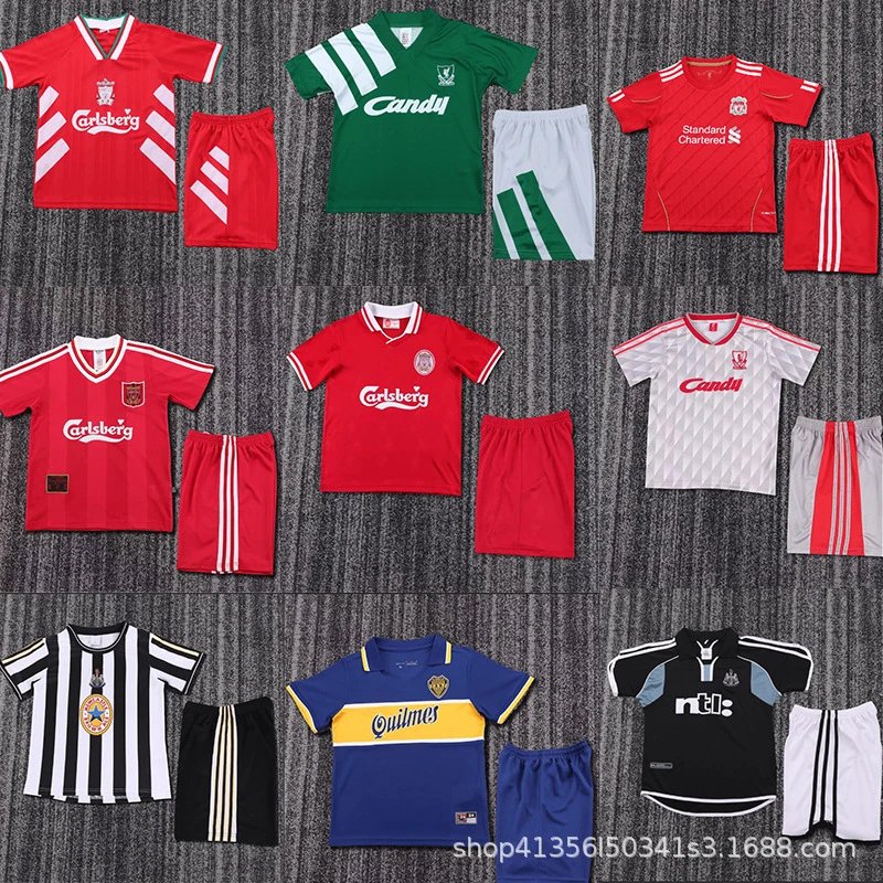 93-95 Liverpool Retro Jersey Kids Set McComb Ball Newcastle Football Shirt Wholesale Print Custom