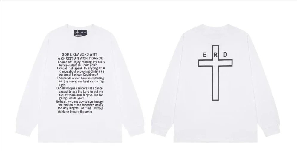 ER016 white long sleeve T-shirt