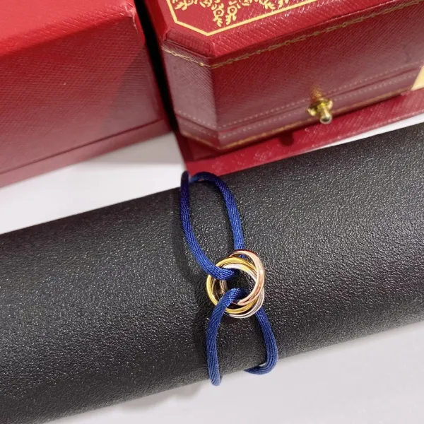 Cartier Trinity Bracelet Blue Cord Jewelry - 1