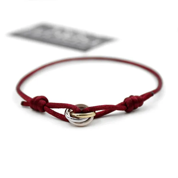 Cartier Trinity Bracelet with Gold Cord Jewelry - 16