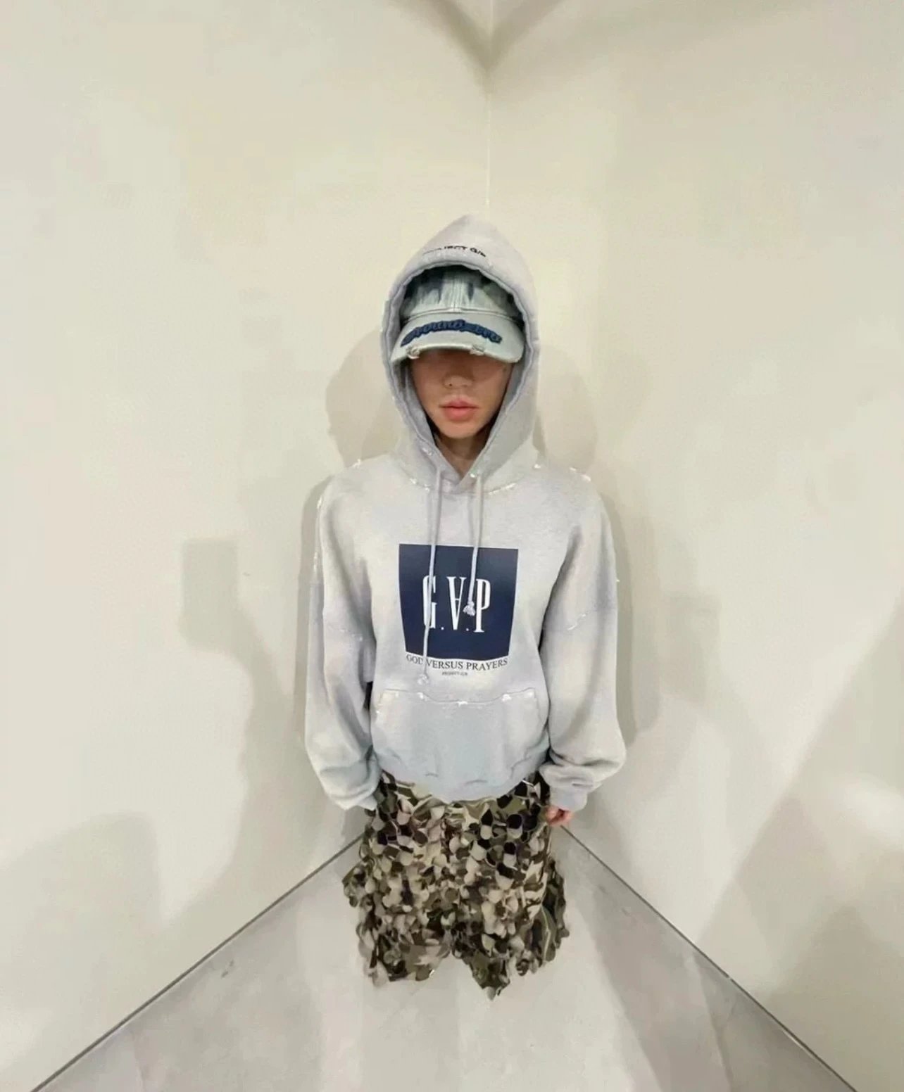 GAP x God Versus Prayers Oversized Hoodie Gray - 23