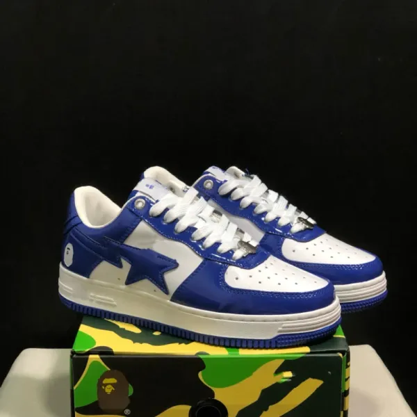 A Bathing Ape Bape Sta Royal Blue and White Sneakers - 1